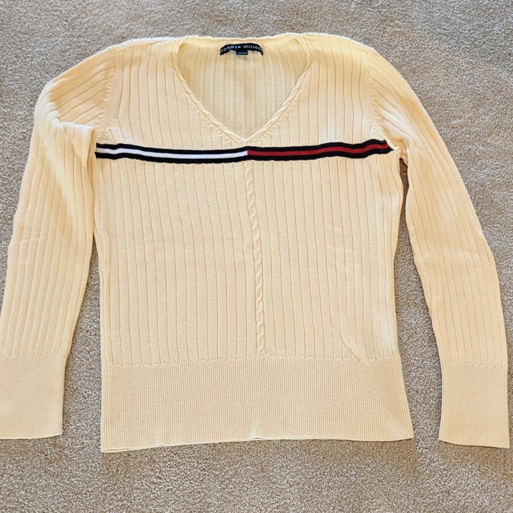 Tommy Hilfiger Yellow Knit Sweater Size M